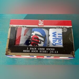 The Who, Men's Crew Socks 3-Pack - Red, Blue, White